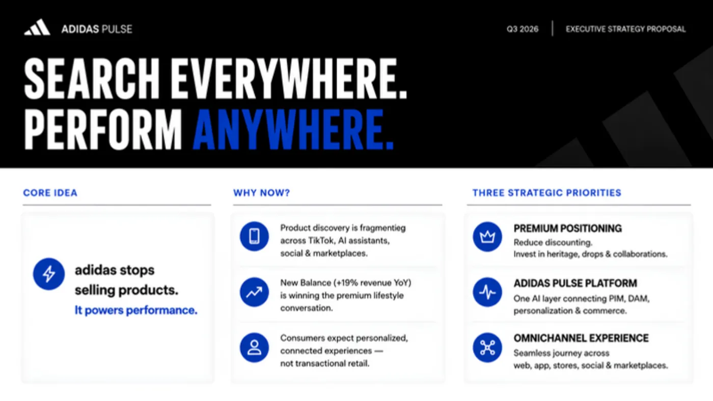 Slide with the core idea, the why now and the three strategic priorities