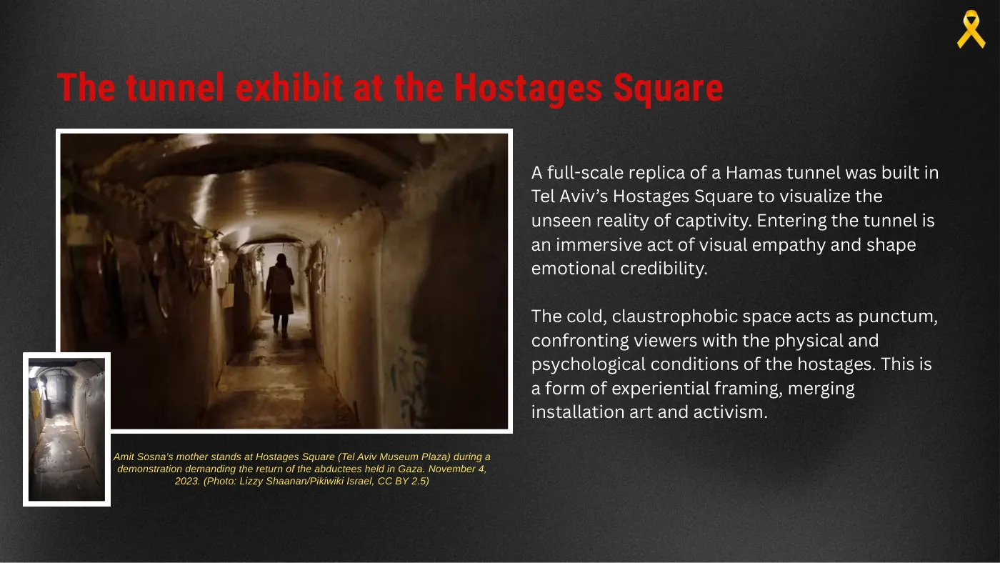 Slide with the tunnel replica in Hostages Square