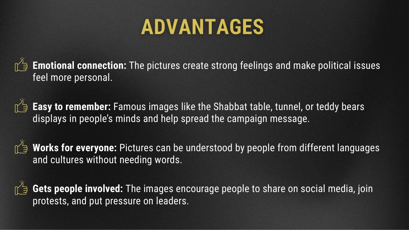 Slide Advantages: emotional connection, easy to remember, works for everyone, gets people involved