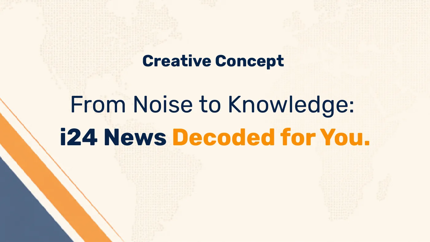 Slide Creative concept: From Noise to Knowledge: i24 News Decoded for You