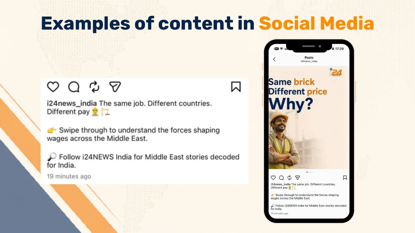 Mockup of an organic i24news_india post on Instagram
