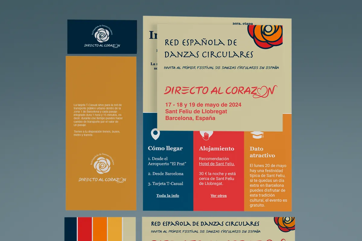 Brochure, palette and banner of the festival
