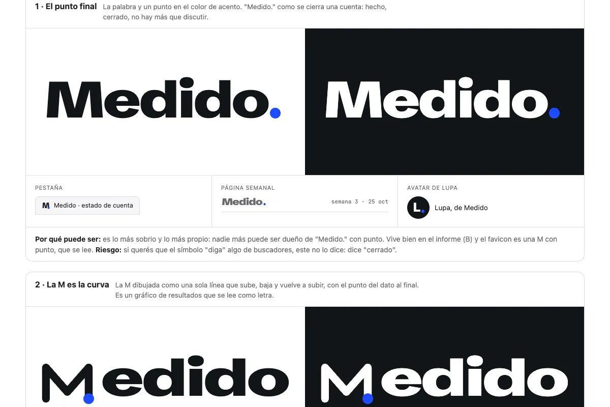 Six typographic marks in black and white