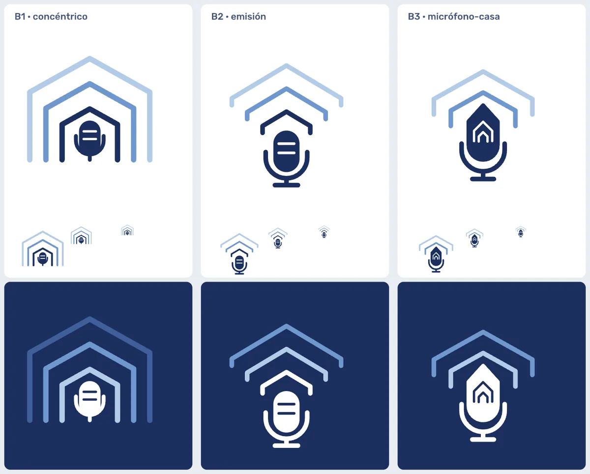 Three microphone marks in several sizes