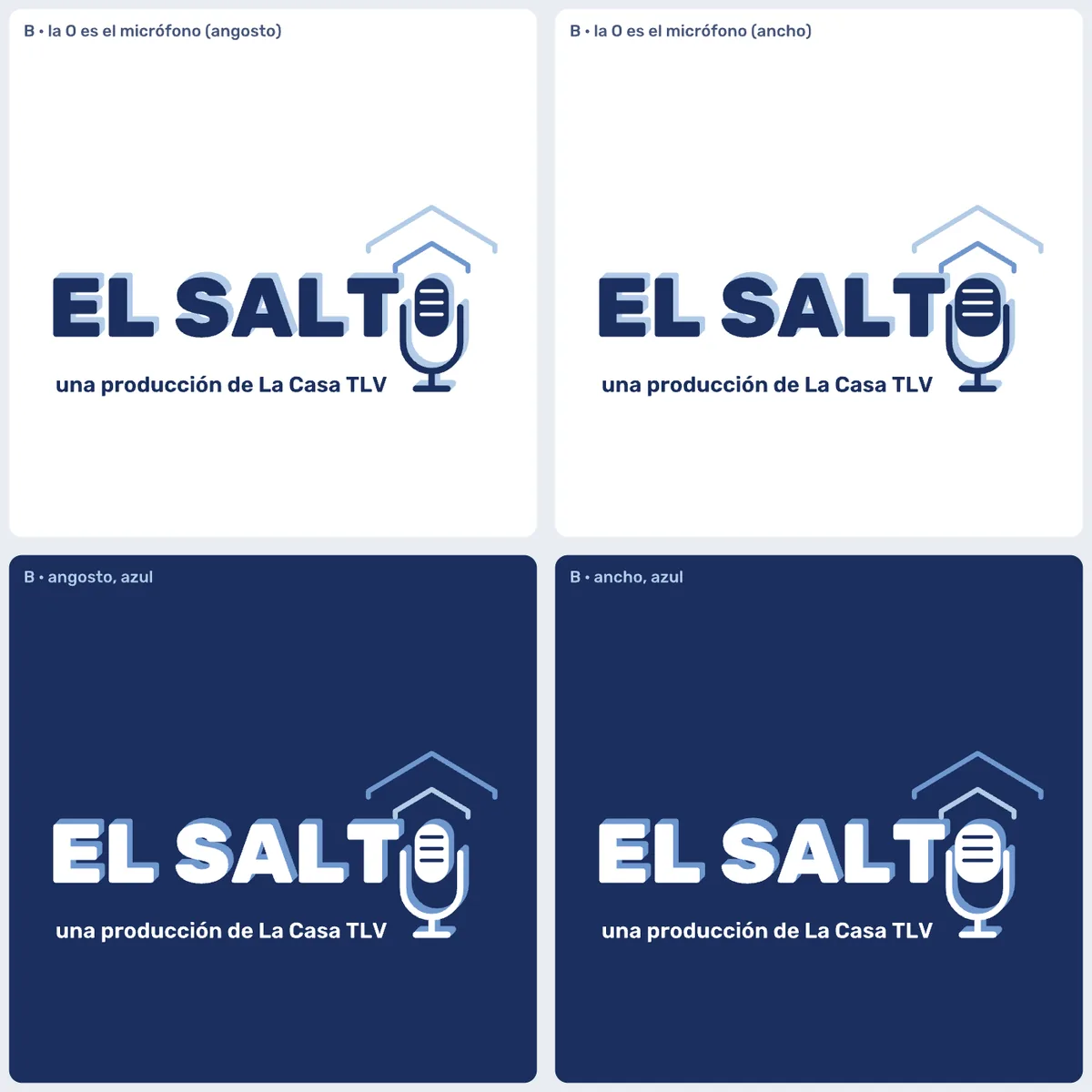 The O of SALTO turned into a microphone, in four variants